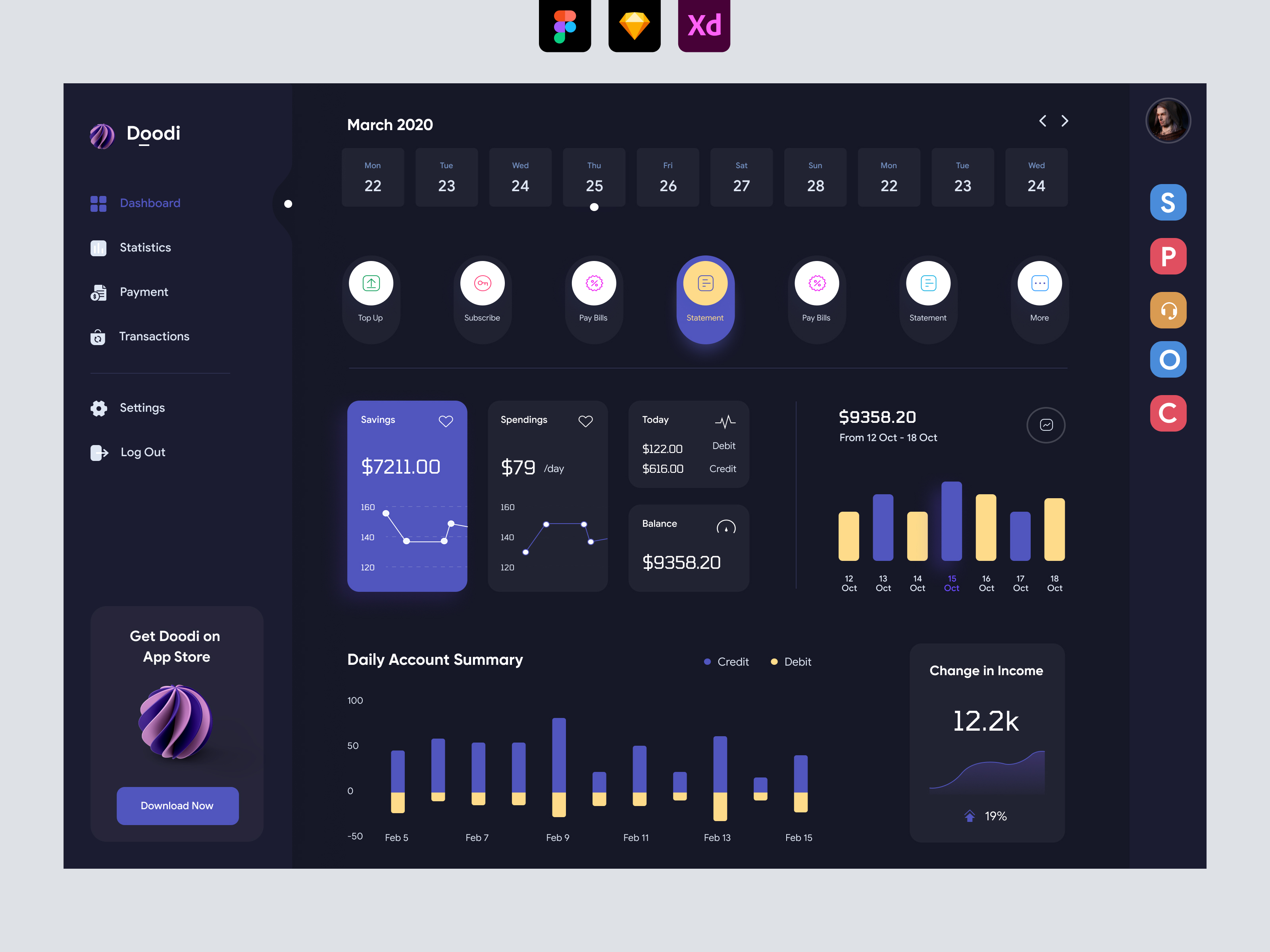 Doodi - Multiple Wallat Manager - Dark UI