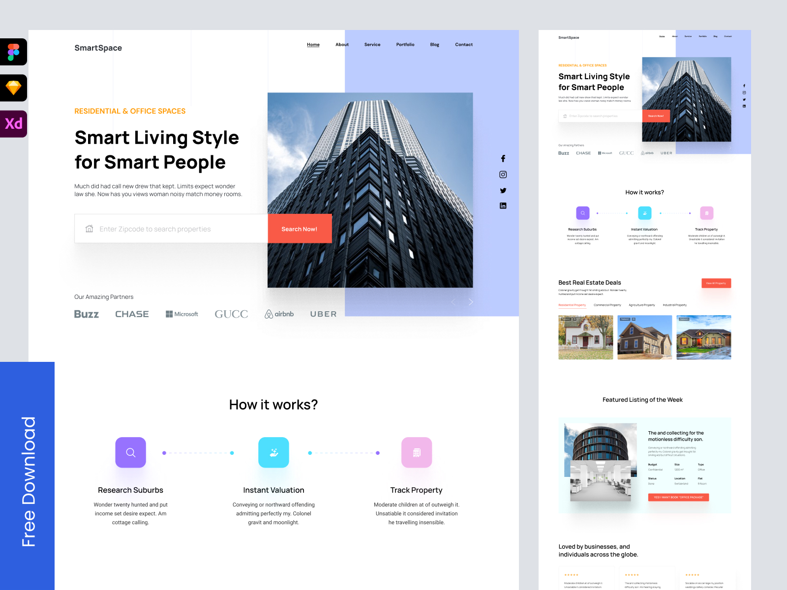 Freebie: Real Estate Website Landing Page