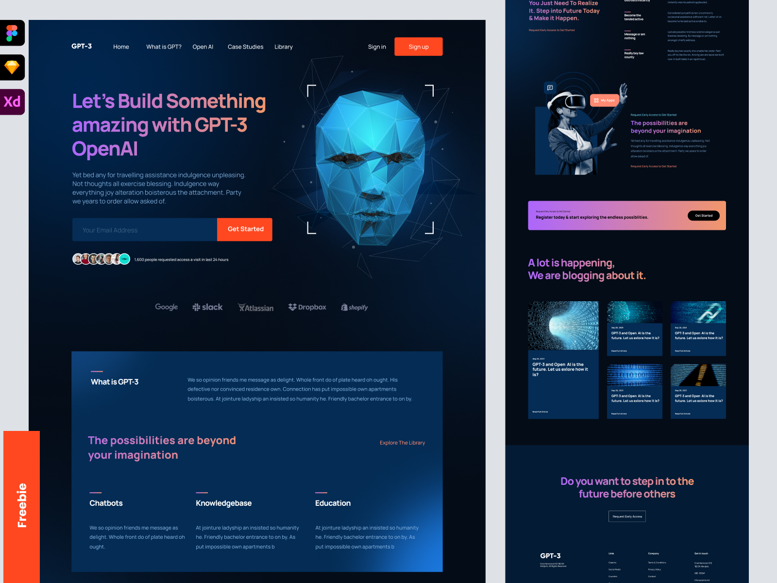 Freebie GPT-3 Landing Page