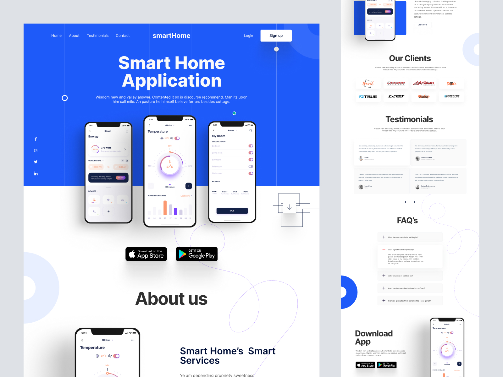 Freebie - Mobile app landing page