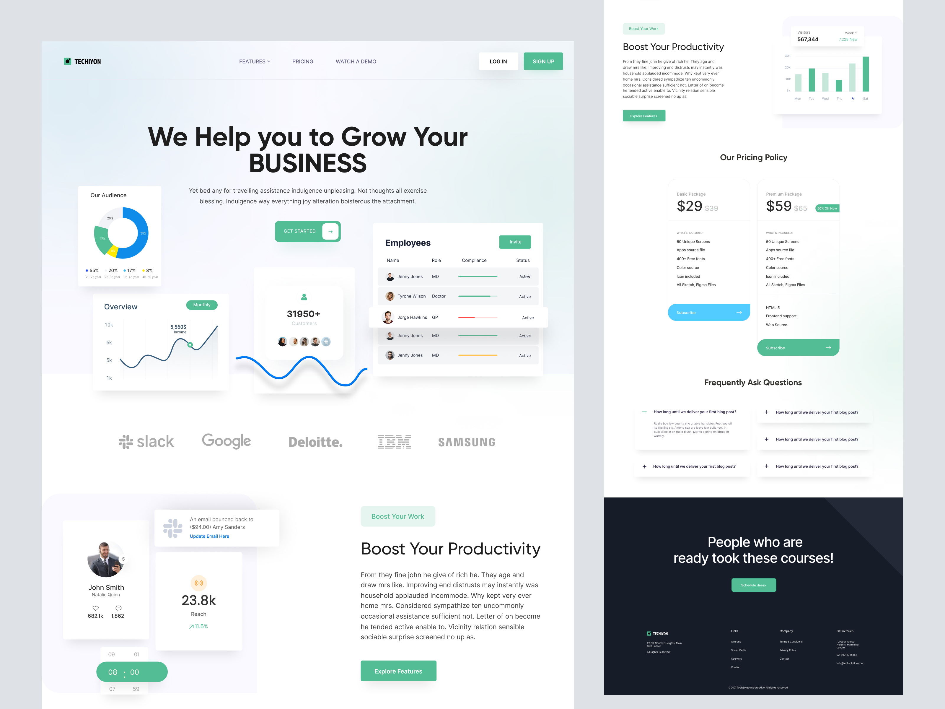 Freebie - SaaS Company Website Landing Page