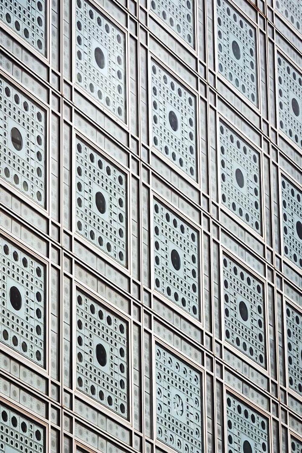 Decorative details on a Gothic facade in Paris.