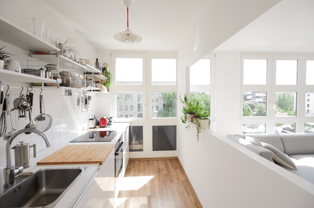Rooftop garden apartment in architect building, available to rent as a film location in Berlin, Germany