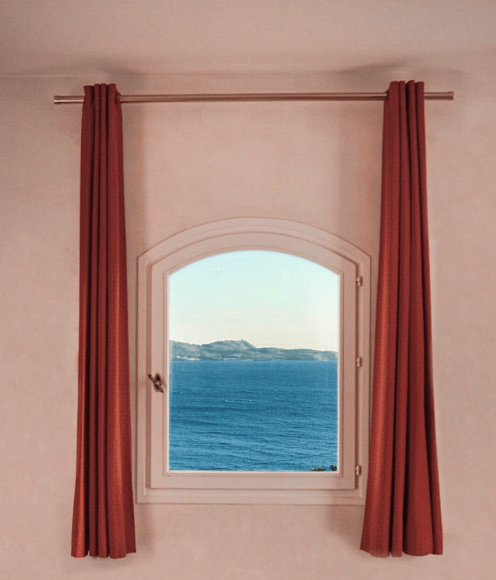 Sea view through a window.