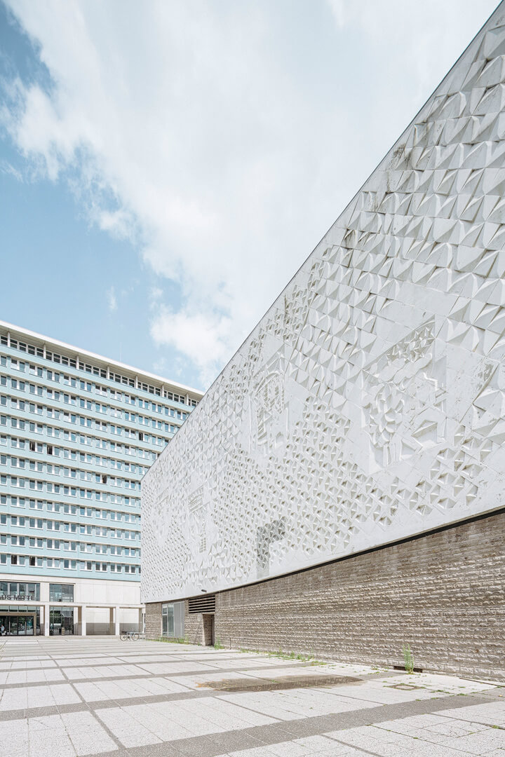 White building, texture wall