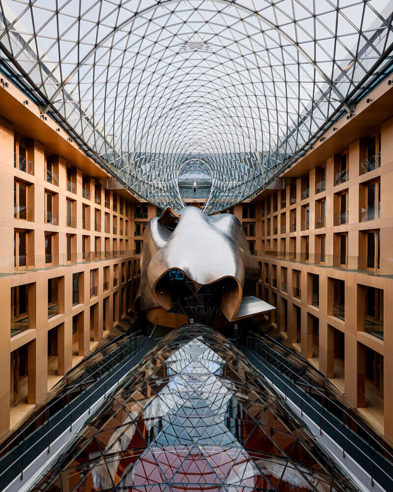 DZ Bank Building Berlin, interior building, glass roof