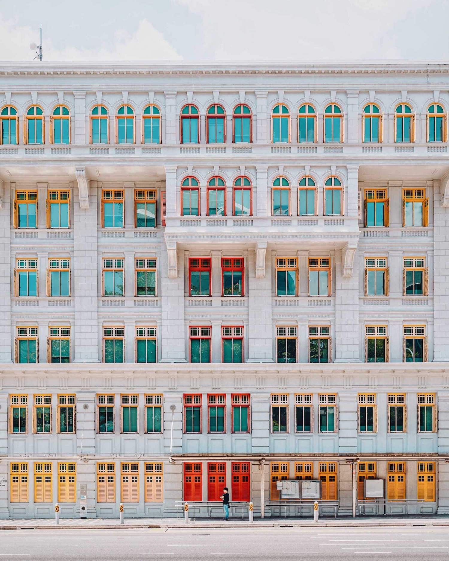 colourful facade, singapore, balconies