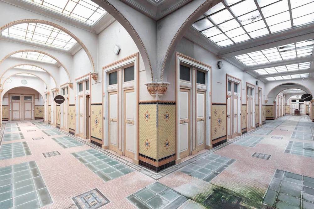 Interior of an abandoned spa.