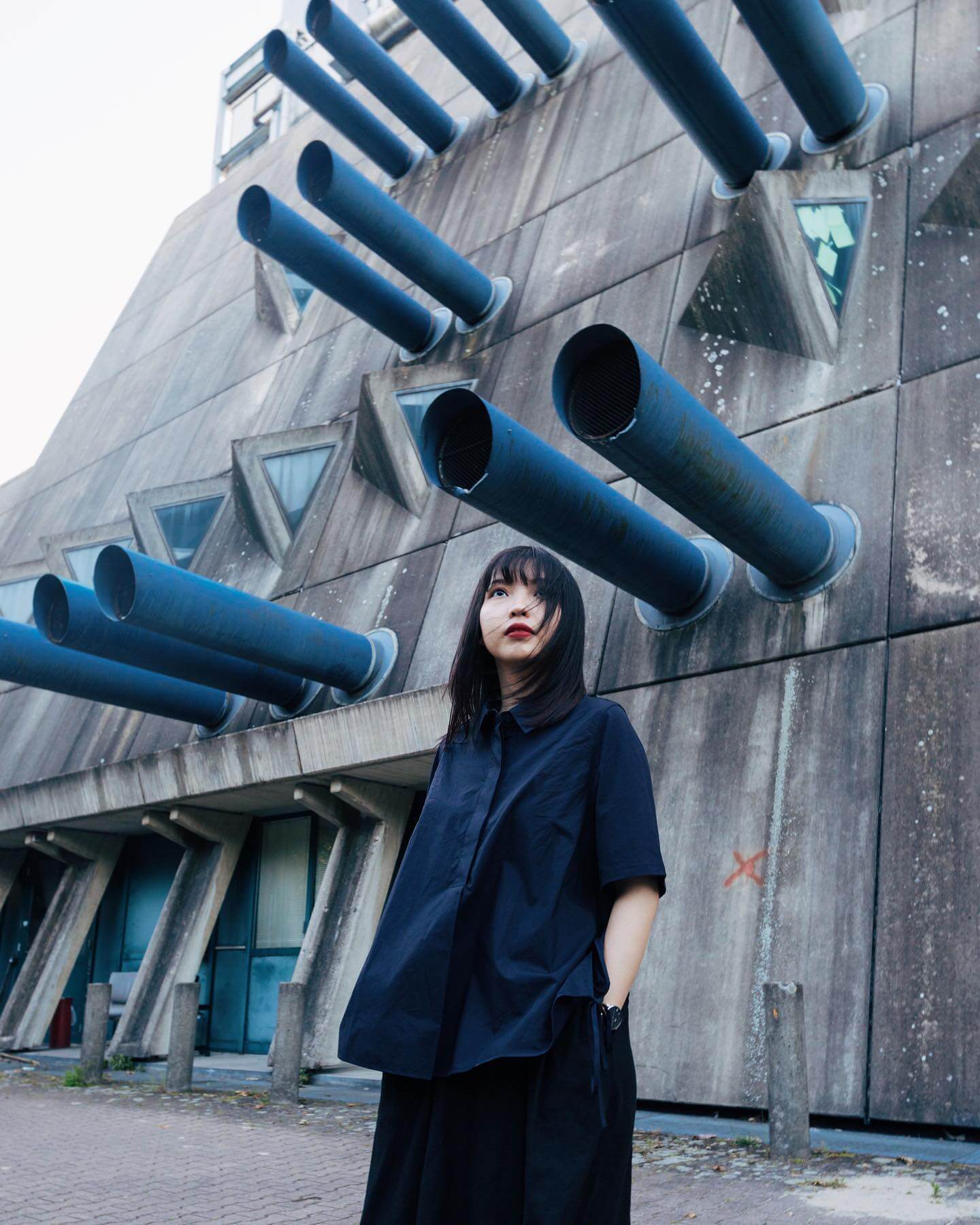 Brutalism architecture, blue architecture, model