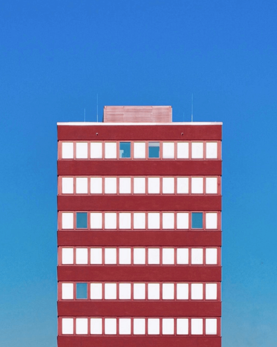 Red apartment building