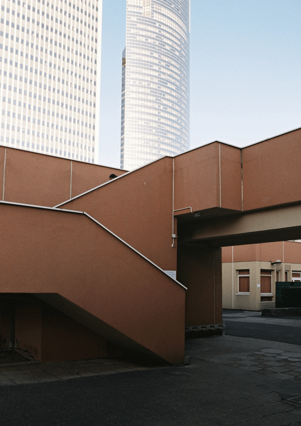 Aesthetically constructed brown stairs.