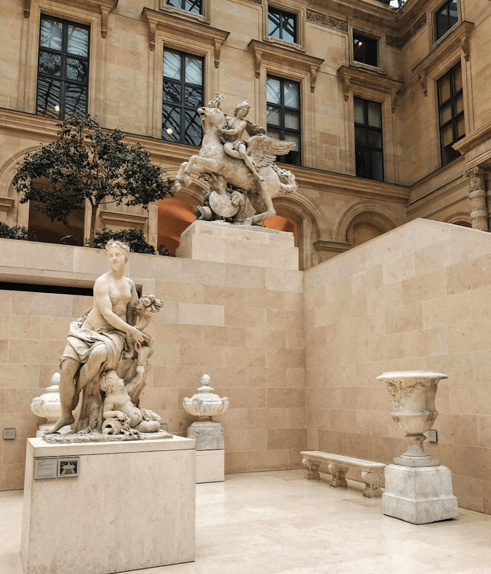 Stone sculpture in a museum in Paris.