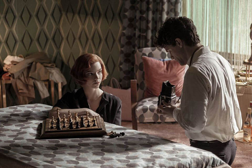 A screenshot of The queen's gambit show on Netflix.