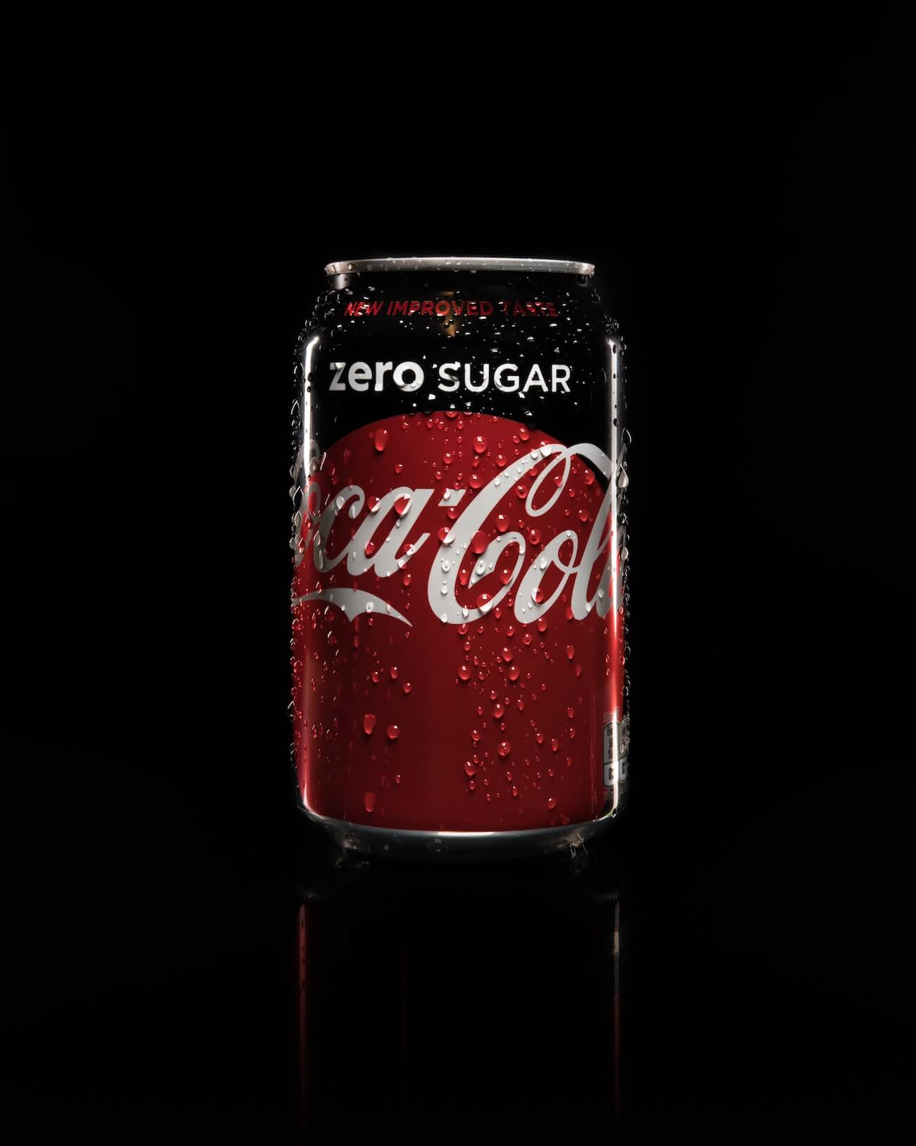Zero sugar coca-cola can, product photography
