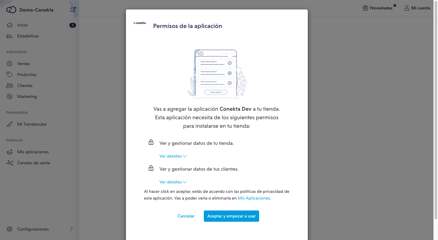 Aquí debes de seleccionar el botón ACEPTAR y EMPEZAR A USAR