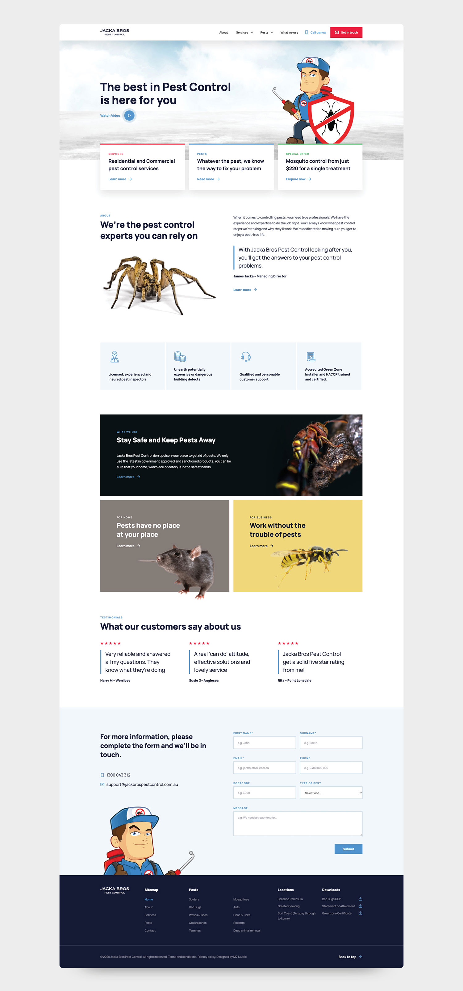 Desktop view of Jacka Bros website