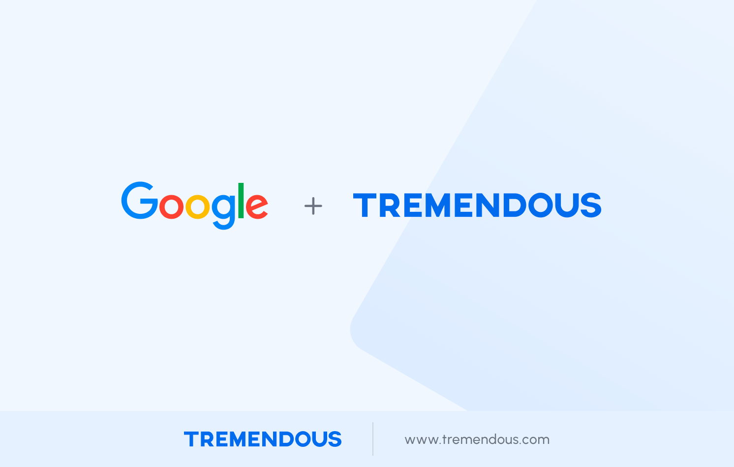 A graphic showing the Google and Tremendous logos.