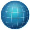 Emoji de Globo terrestre com linhas de longitude e latitude