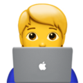 Emoji de Pessoa trabalhando em um notebook