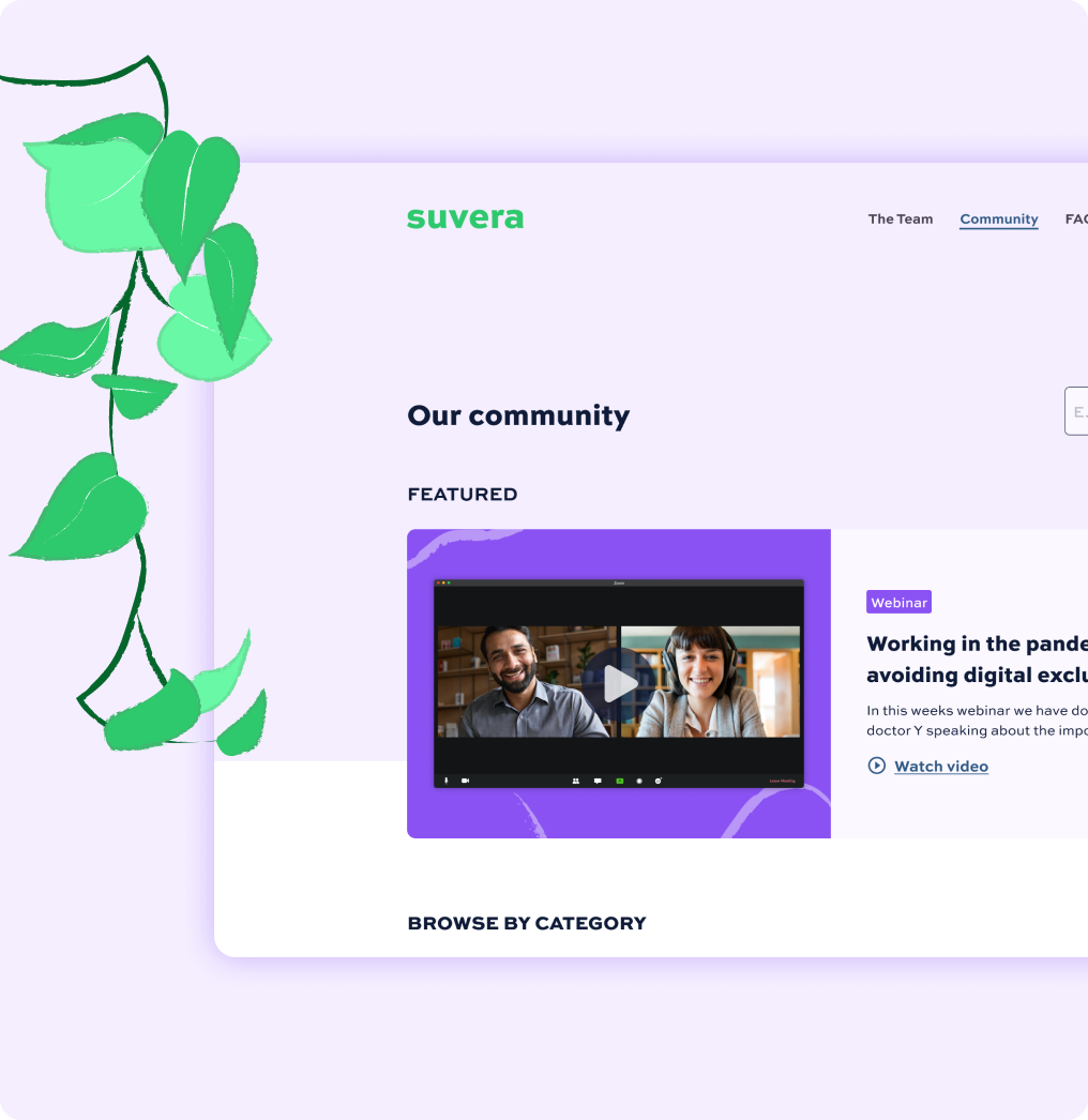 Example of the community page