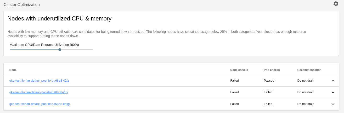 Kubecost Nodes with Underutilized CPU and Memory Menu Main View
