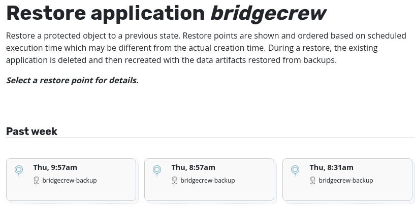 Restore application snapshot in Kasten prompt