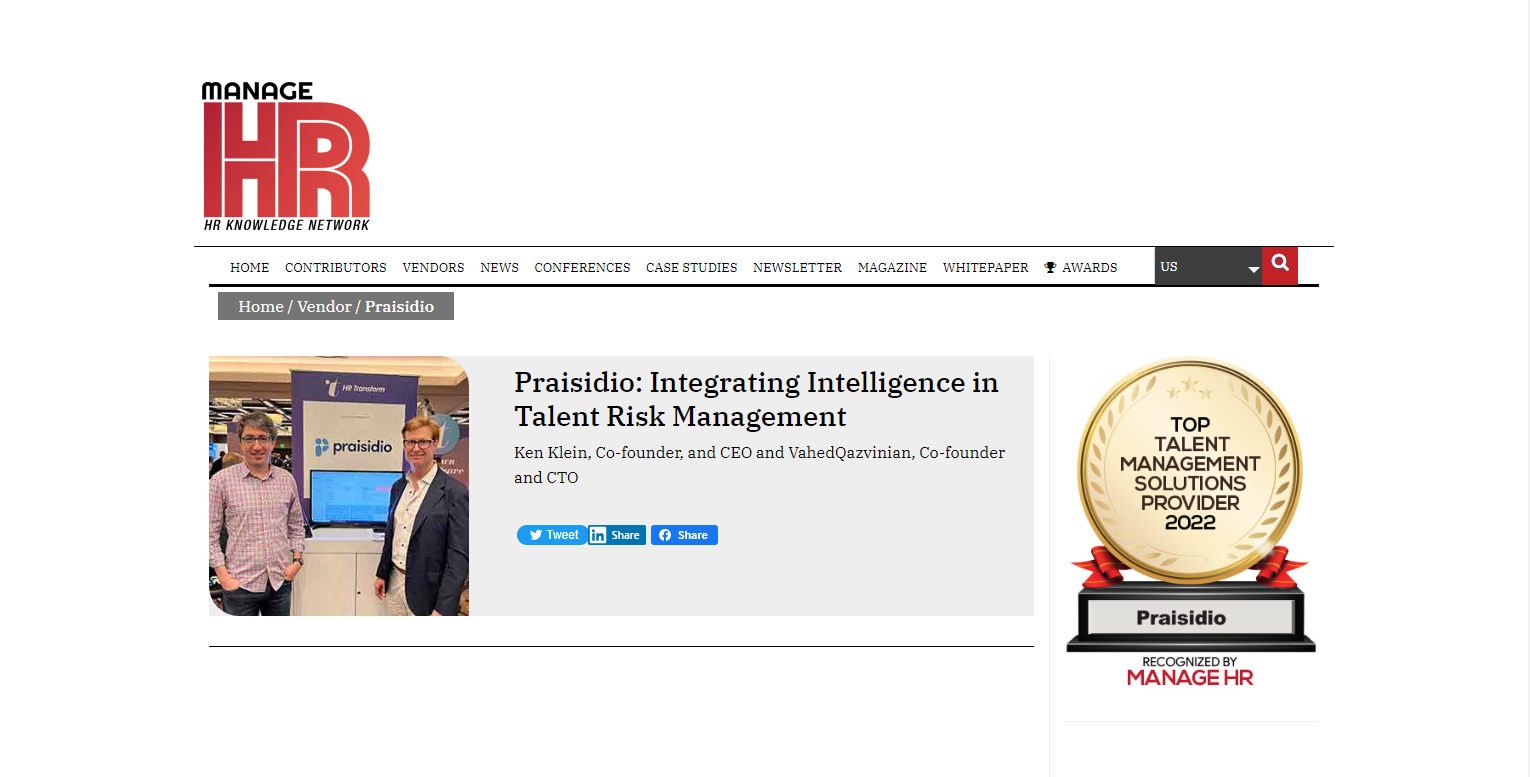 Praisidio: Integrating Intelligence in Talent Risk Management