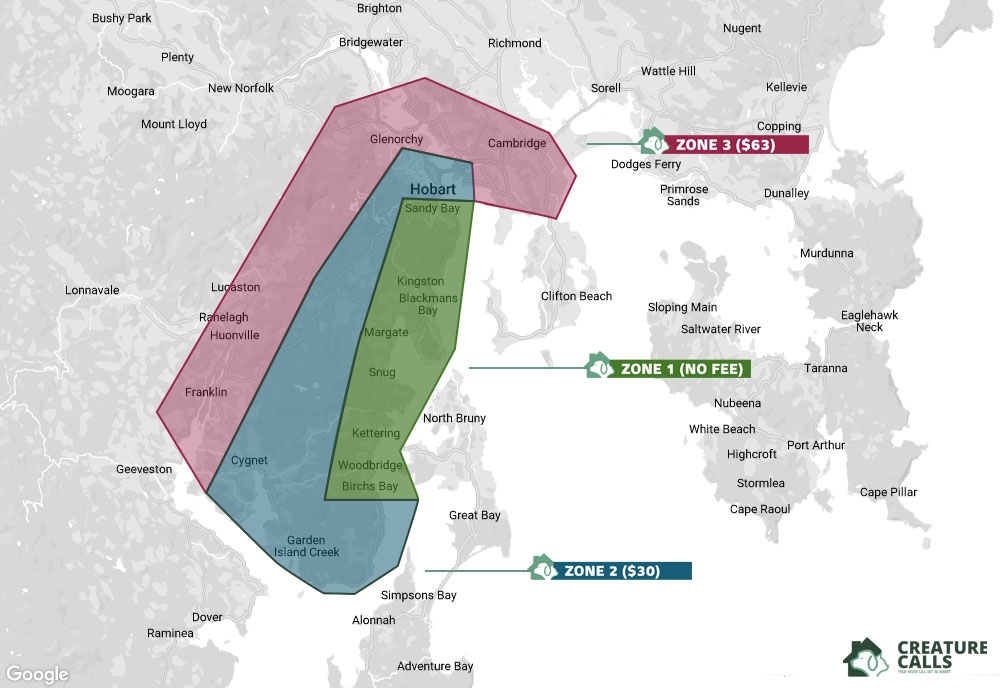 Our Service Areas Creature Calls Mobile Vet Hobart
