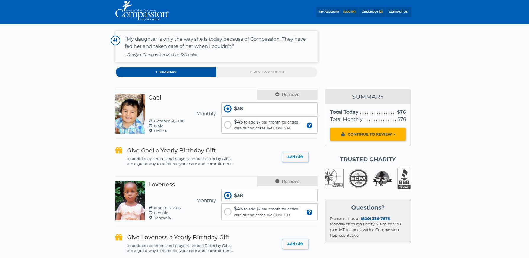 nonprofit checkout and upselling