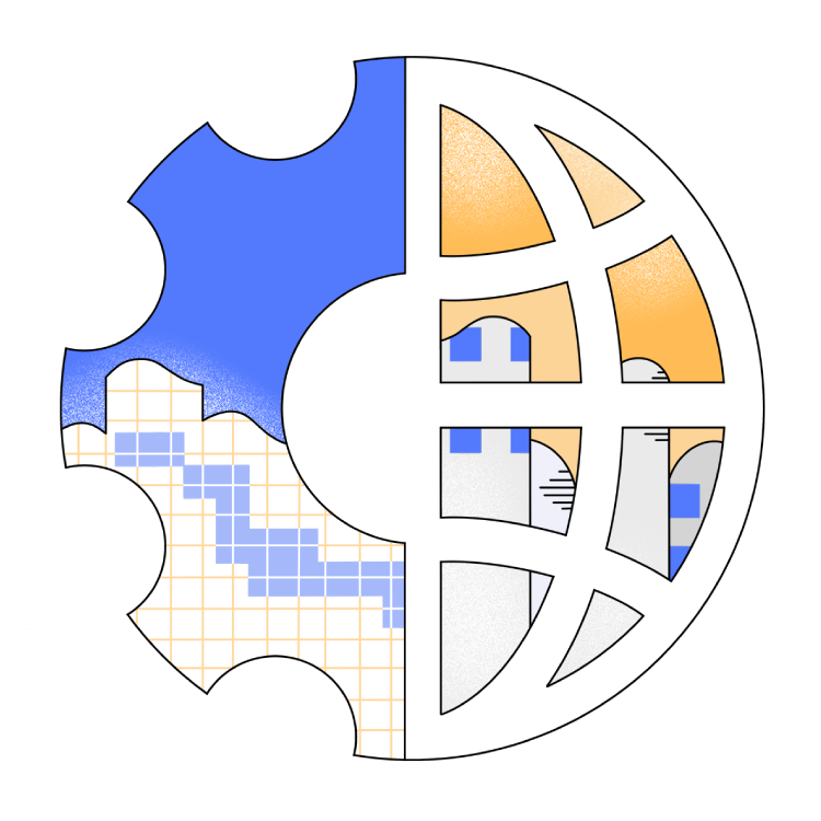 Illustration of connected construction