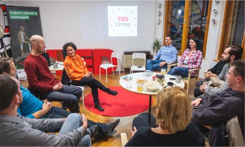 A Circle meeting in a room