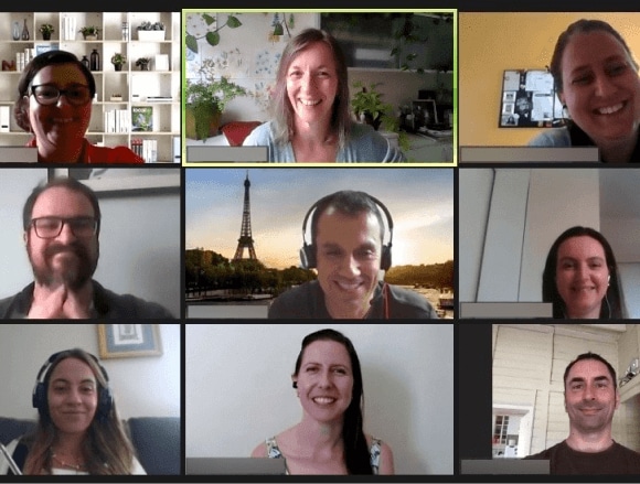 Circle gathering on an online call