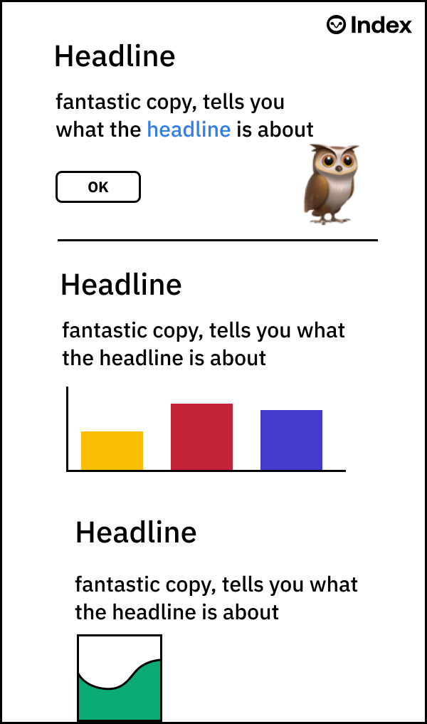 use colors where needed and if reasonable mascot, pictures, graphics, pictograms