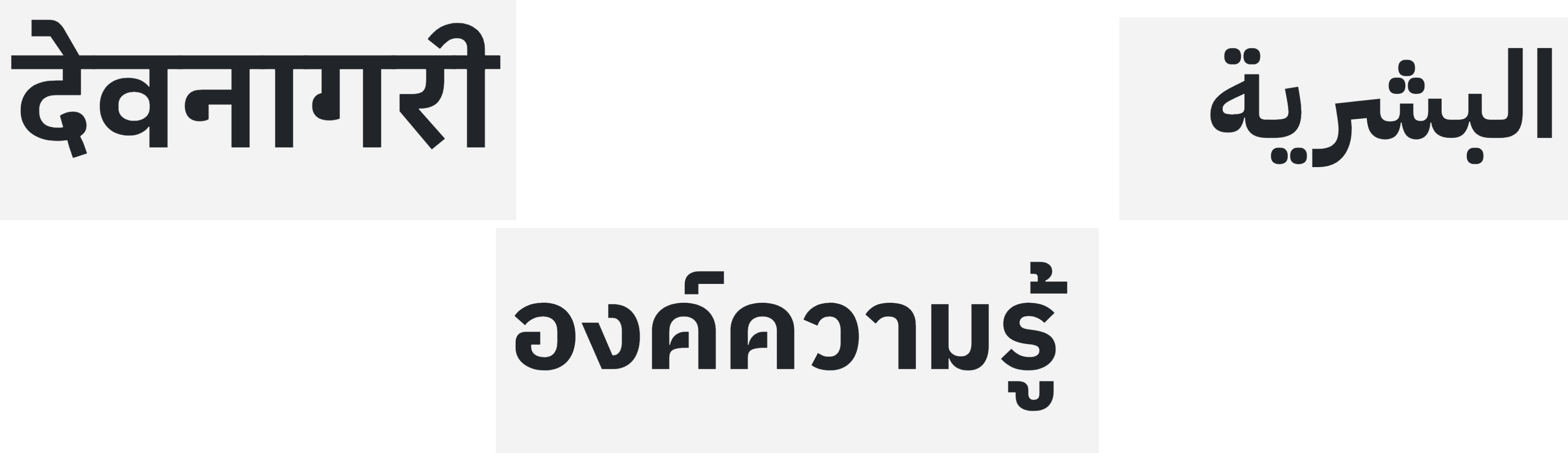 Different writing system examples