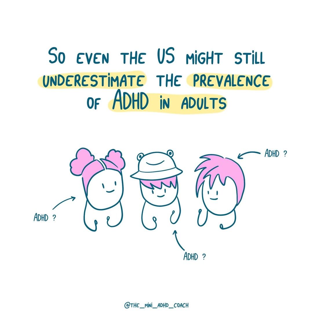 So even the US might still underestimate the prevalence of ADHD in adults