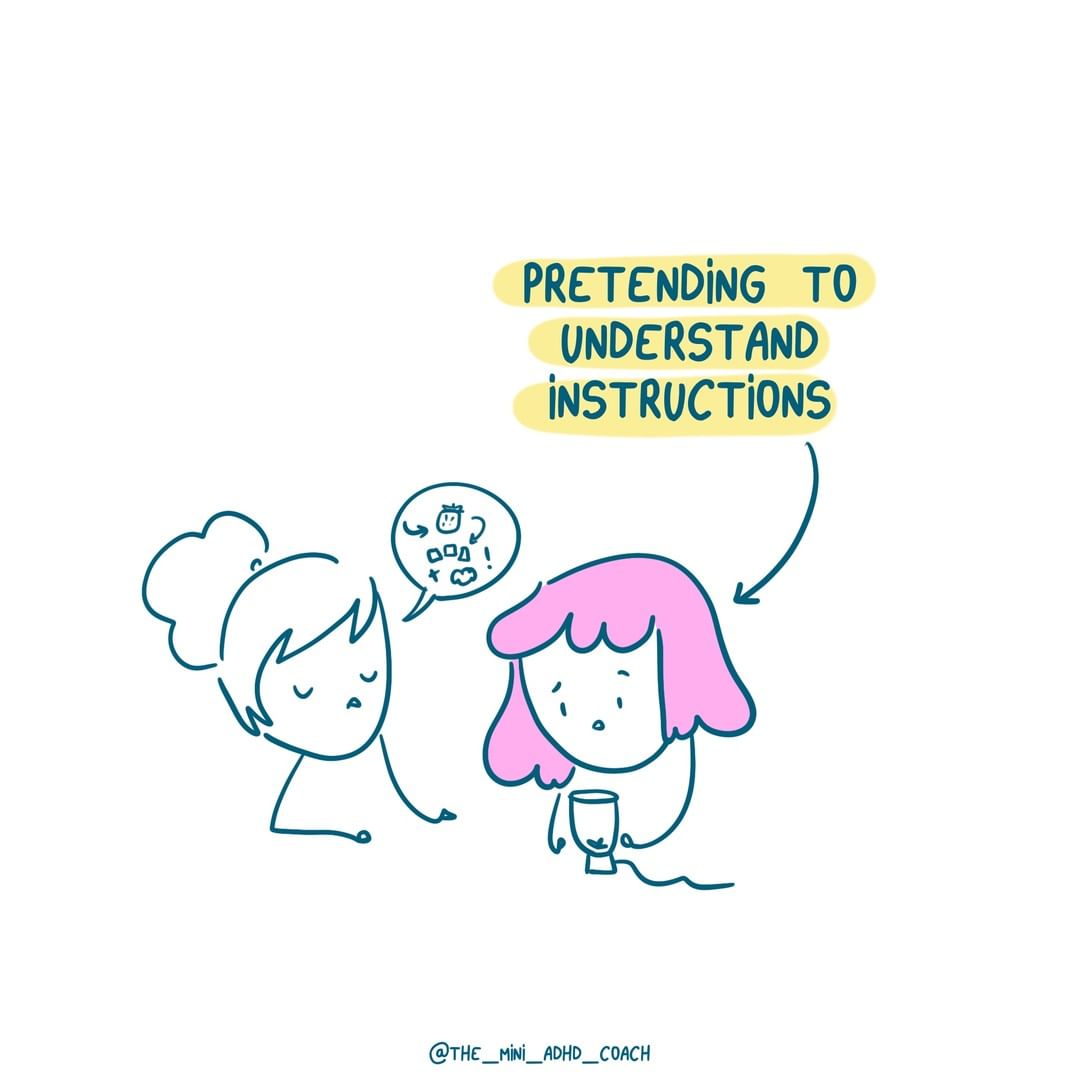 pretending to understand instructions