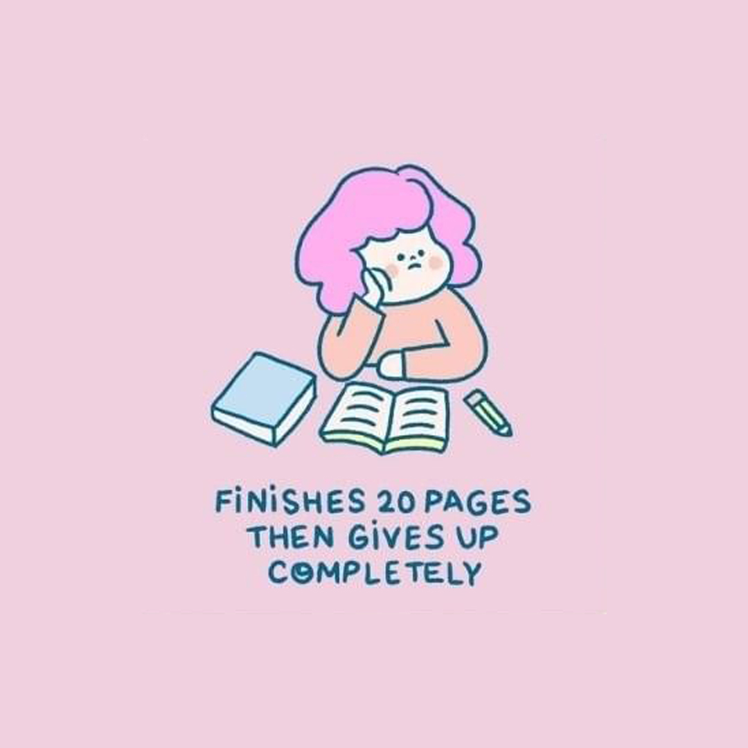 finishes 20 pages then gives up completely