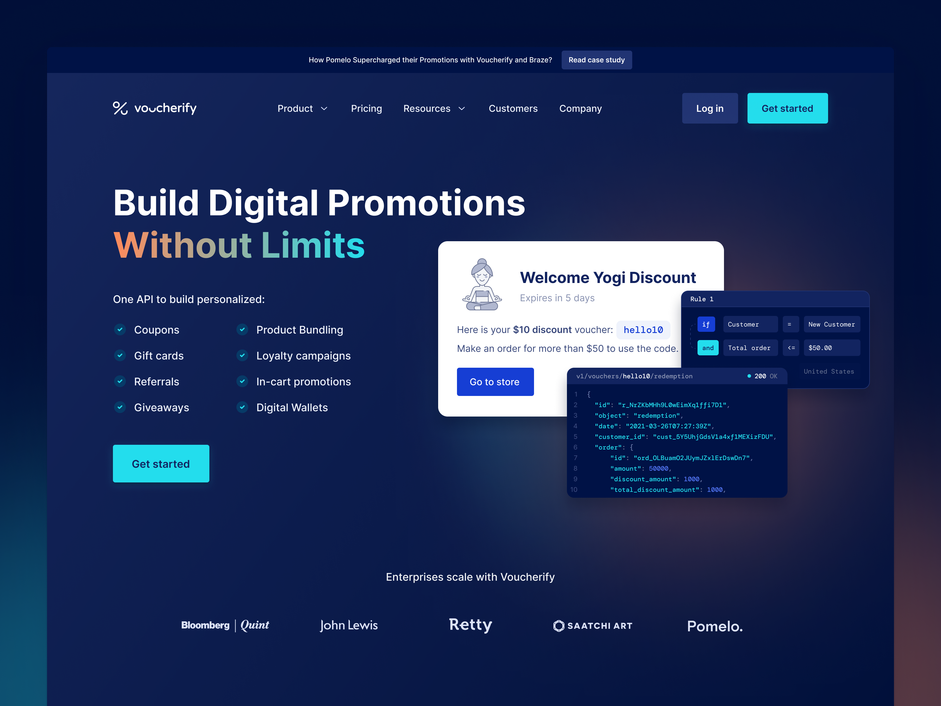 A presentation of the final design of the homepage's hero section.