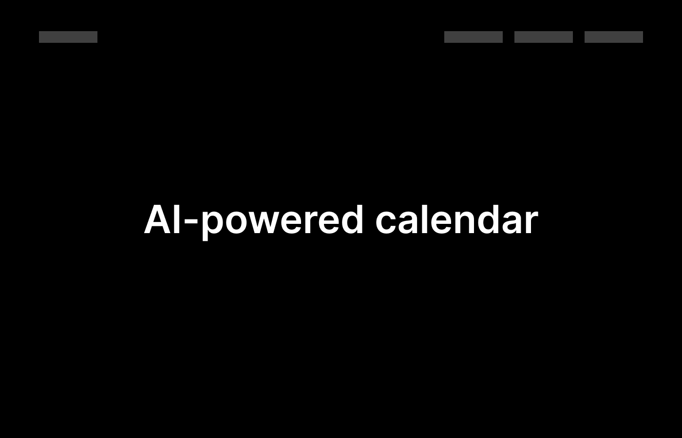 Website headline that says: IA-powered calendar.