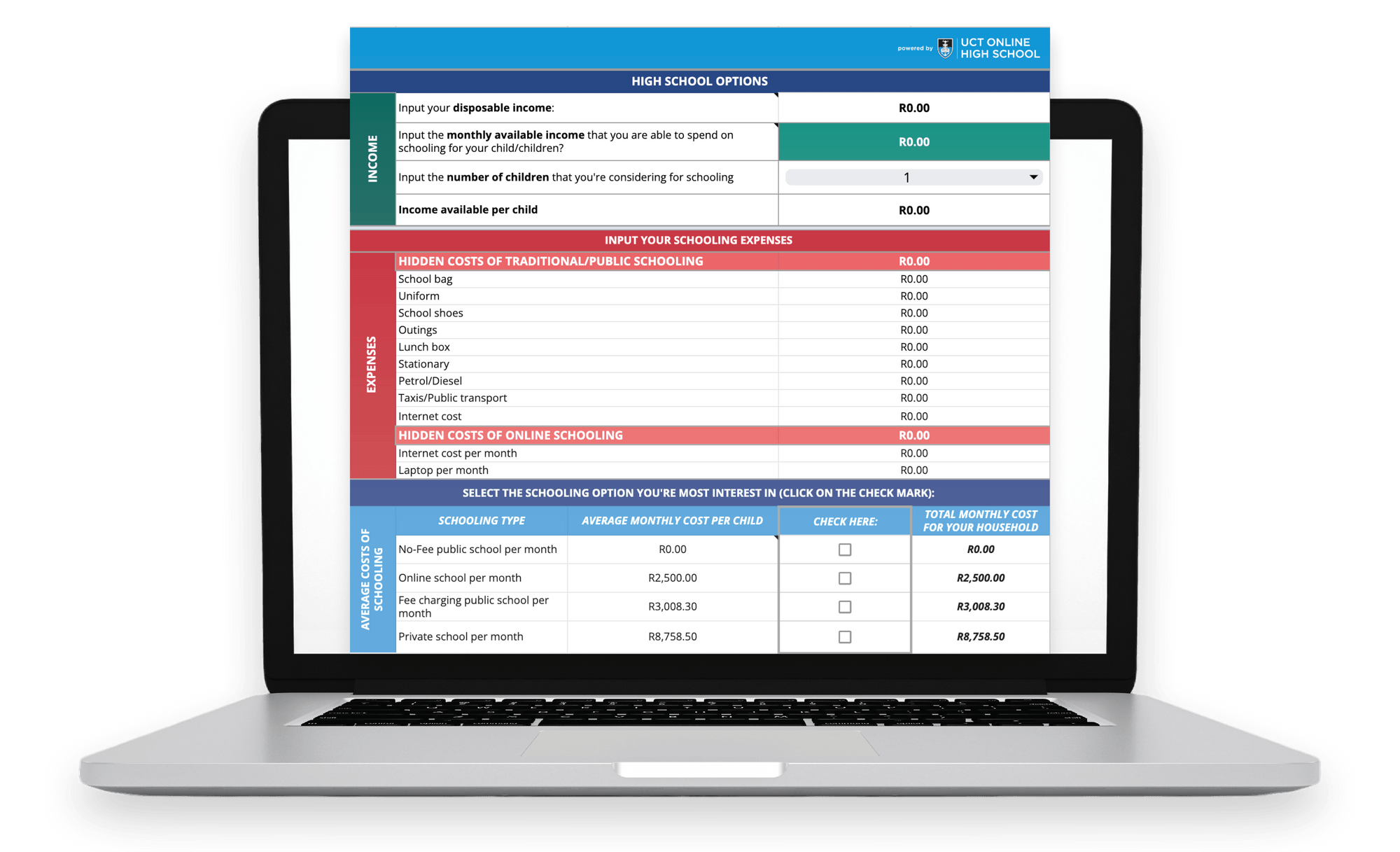 High School Cost Calculator
