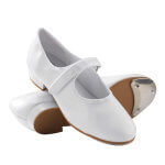 A pair of tots and infant black tap shoes