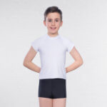 A boy demonstrating wearing tots and infant boys' shorts