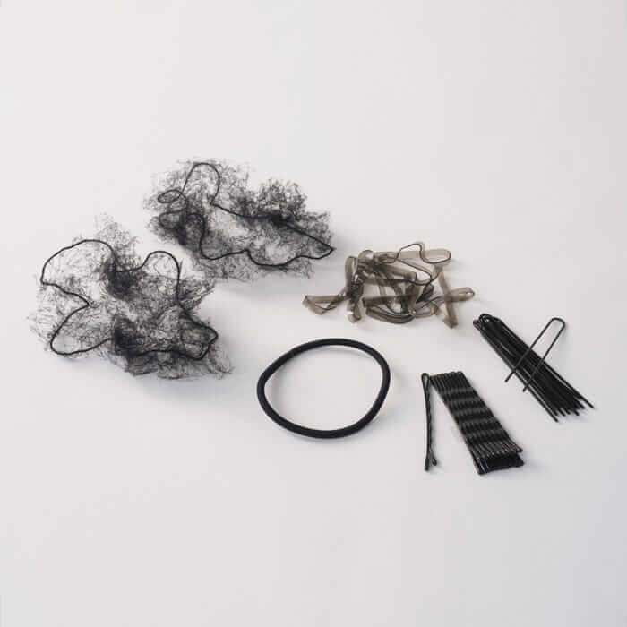 An opened bun accessories pack