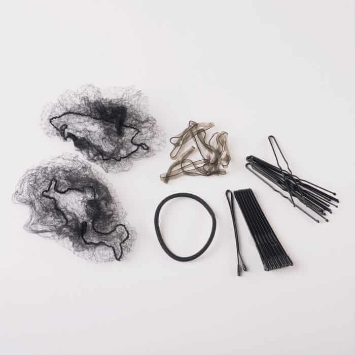 An opened bun accessories pack for long hair