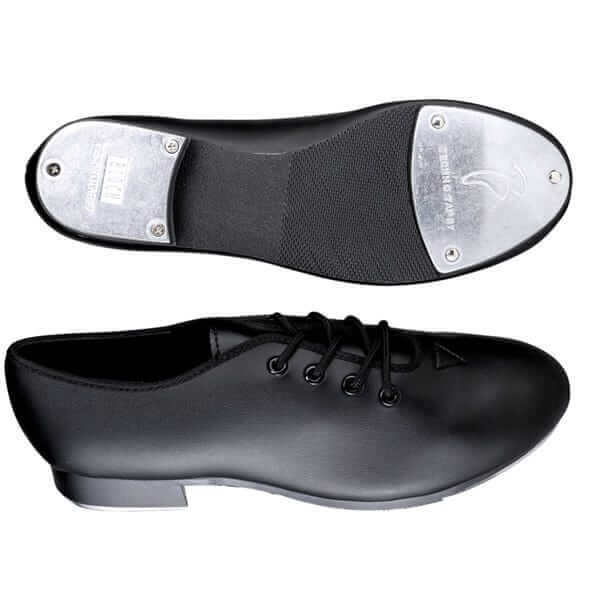 A pair of senior and advanced black tap shoes