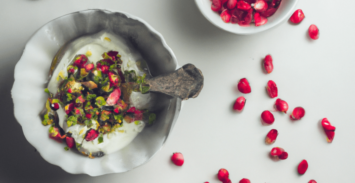 Pomegranate Seeds and Cottage Cheese