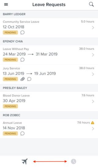 WorkZone leave requests