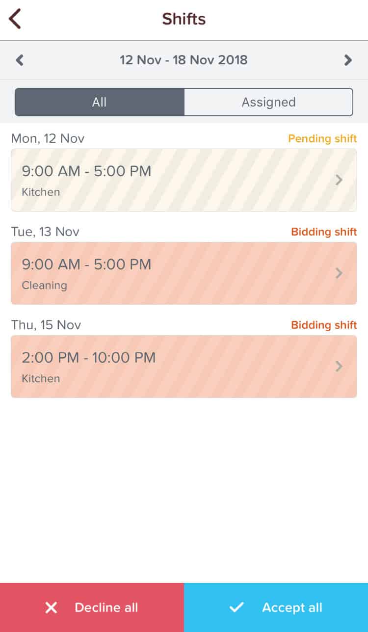KeyPay shift bidding