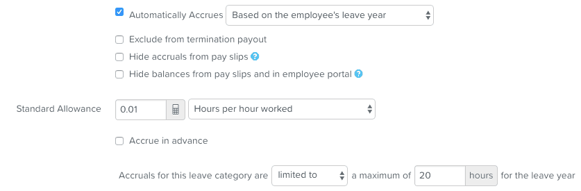 Leave accruals