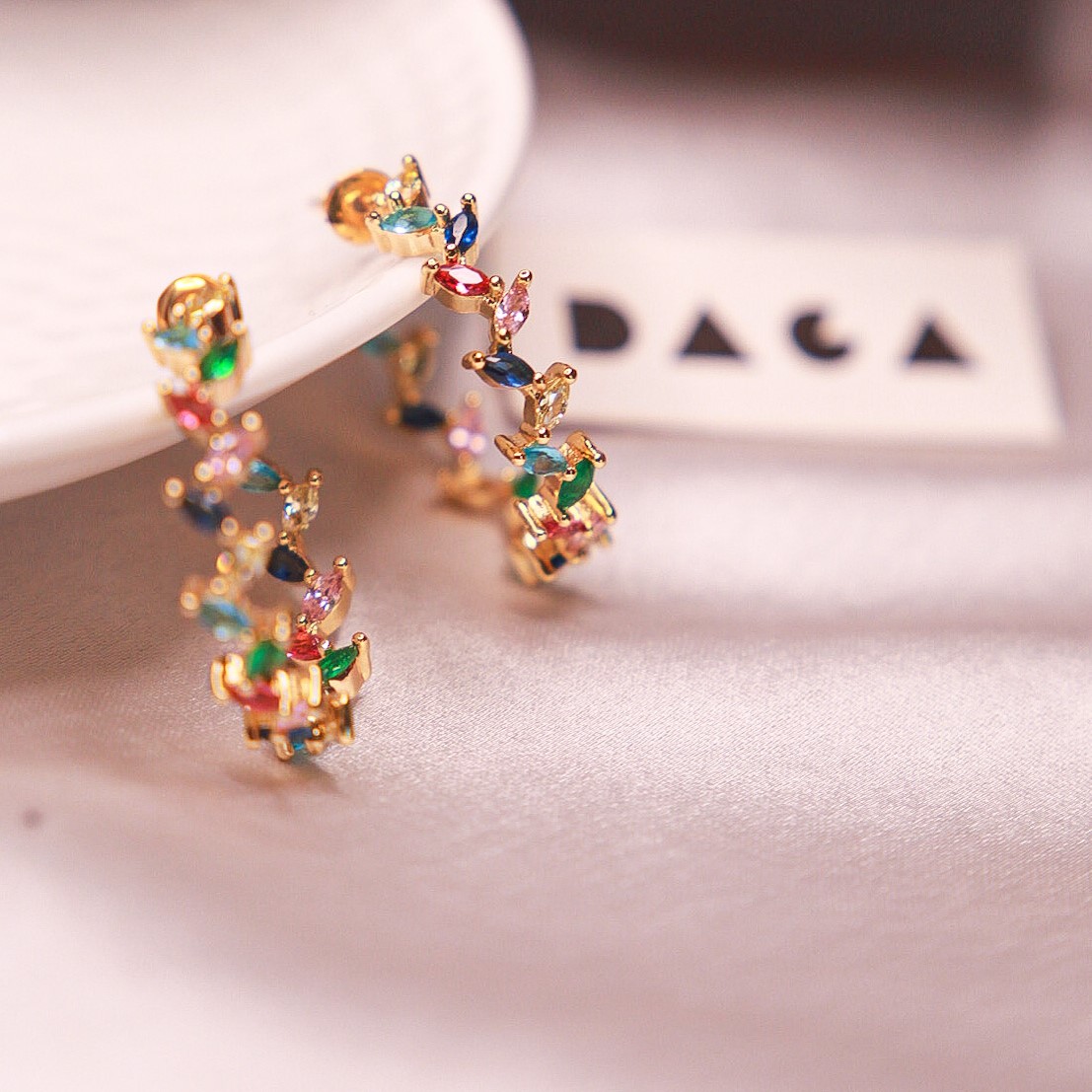 Dagaa Multicolored Stone Hoop